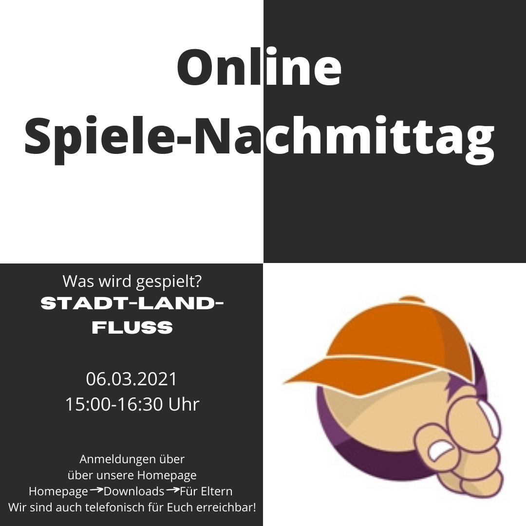 Unser “Online-Spielenachmittag” geht in die zweite Runde! Am Samstag, 06.03.21 freuen wir uns auf “Stadt-Land-Fluss” mit Euch! Wir treffen uns über “ecosero” von 15:00 Uhr bis 16:30 Uhr. Das “Material” [&hellip;]