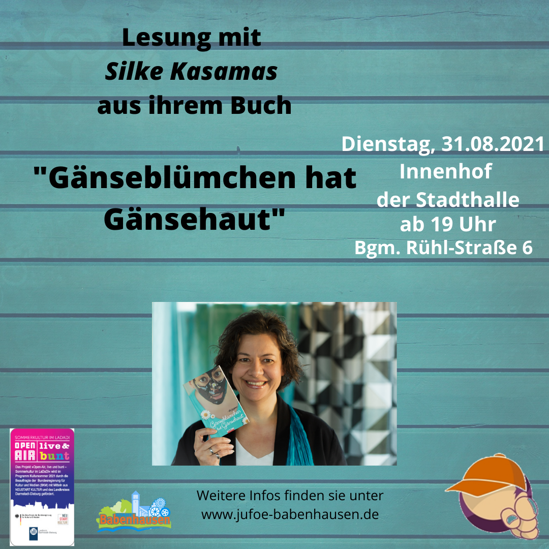 Die zweite Lesung am 31.08.2021 um 19:00 Uhr findet im Innenhof der Stadthalle (zwischen Bgm.-Rühl-Str. und Grundschule) statt. An diesem lauen Sommerabend können die Zuhörer*innen in gemütlicher Runde den Kurzgeschichten [&hellip;]