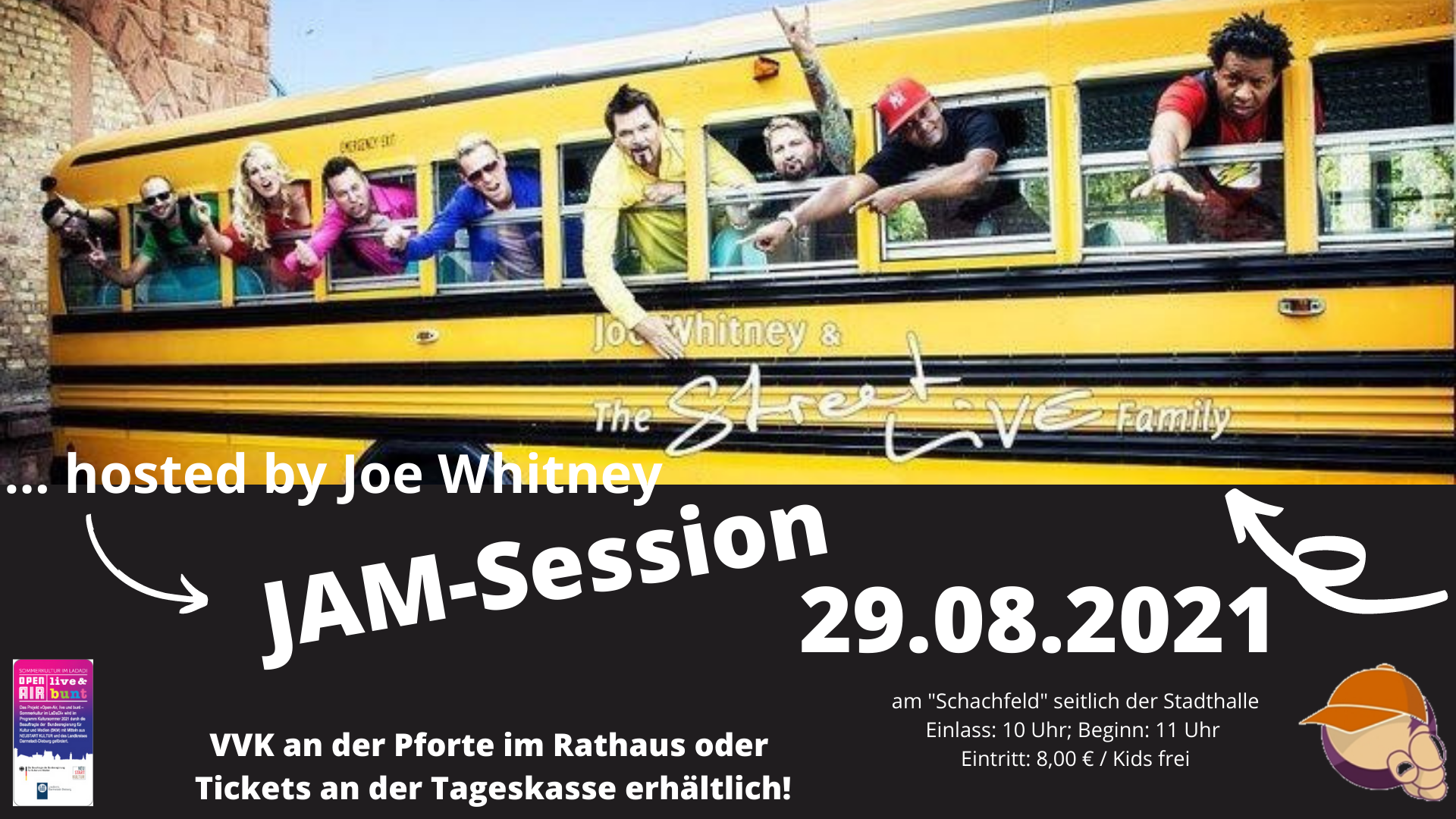 Die Reihe von drei Open-Air-Konzerten startet am 29.08.2021 ab 11.00 Uhr mit einer JAM-Session im „Frühschoppen-Look“, hosted by Joe Whitney, auf dem sogenannten „Schachfeld“ seitlich der Stadthalle. Die JAM-Session bietet [&hellip;]