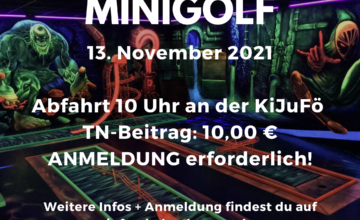 Ausflug zum Schwarzlicht-Minigolf nach Frankfurt
