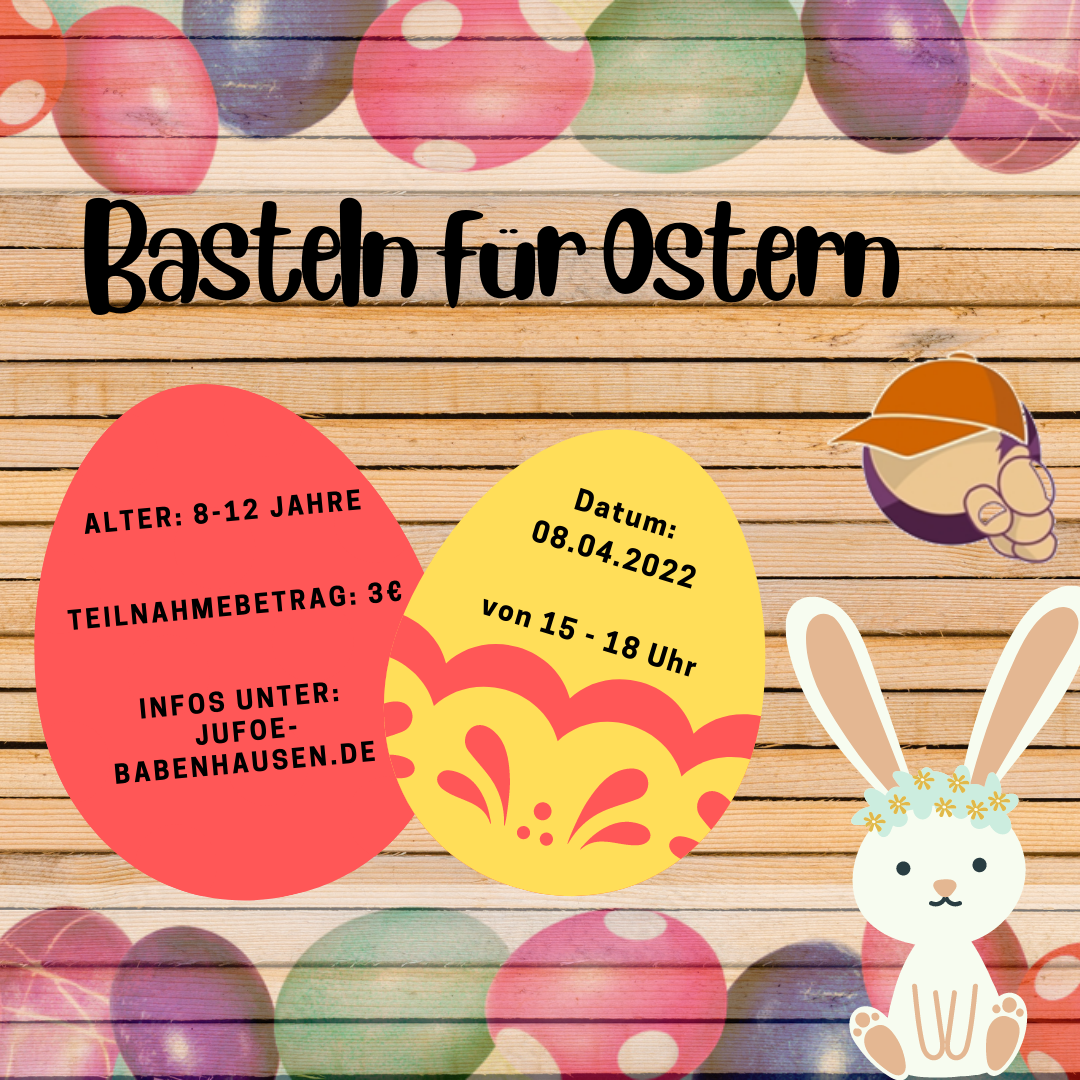 Passend vor den Osterfeiertagen veranstaltet die Kinder- und Jugendförderung der Stadt Babenhausen in den Osterferien einen Outdoor-Basteltag. Zwei Betreuer*innen werden mit max. 12 Kindern am Freitag, 08.04.2022 auf dem Außengelände [&hellip;]
