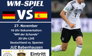 Fußball-WM:  Spanien vs. Deutschland im JUZ
