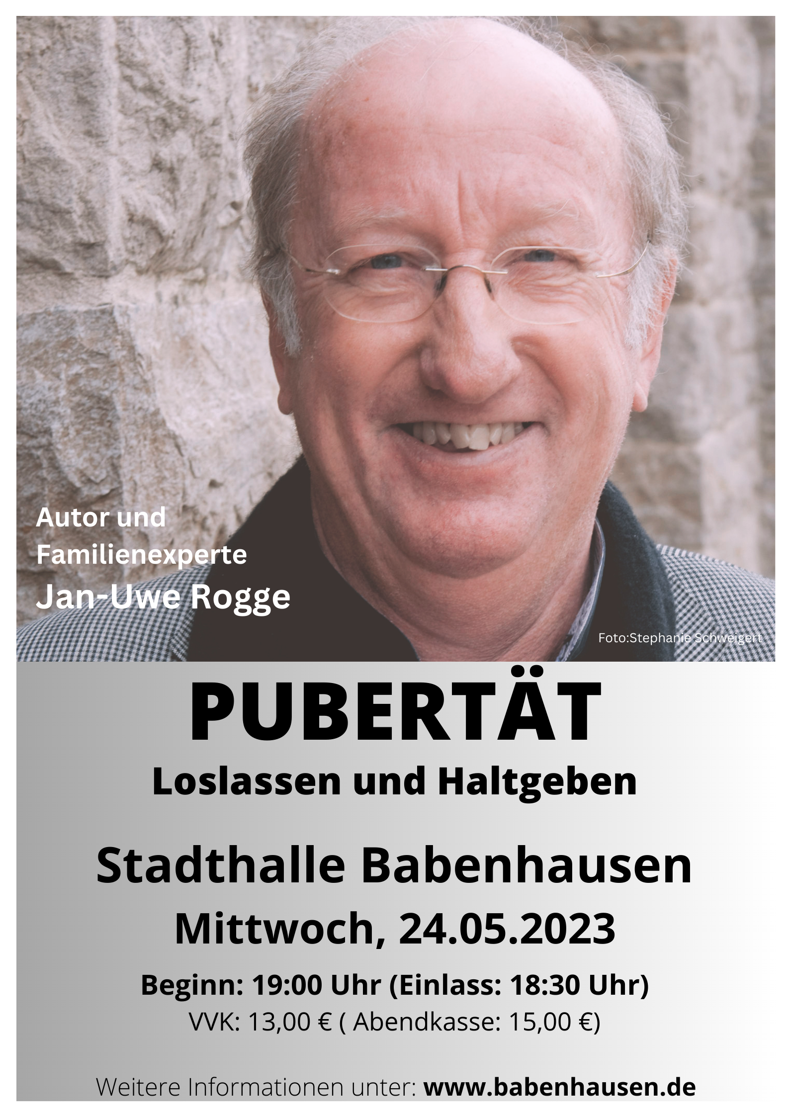 Am Mittwoch, 24.05.2023 gastiert der bekannte Autor Dr. Jan-Uwe-Rogge ab 19.00 Uhr in der Markwaldhalle in Langstadt und hält mit einem Vortrag über sein Werk „Pubertät – Loslassen und Haltgeben“ [&hellip;]