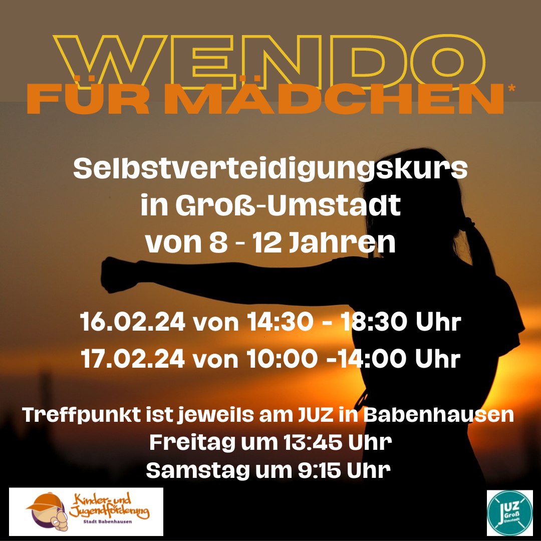 !!!!! AUSGEBUCHT!!!!! &nbsp; &nbsp; Die Kinder- und Jugendförderungen aus Babenhausen und Groß-Umstadt bieten gemeinsam ein WenDo-Training für Mädchen im Alter von 8 bis 12 Jahren an. Der WenDo-Kurs findet am [&hellip;]