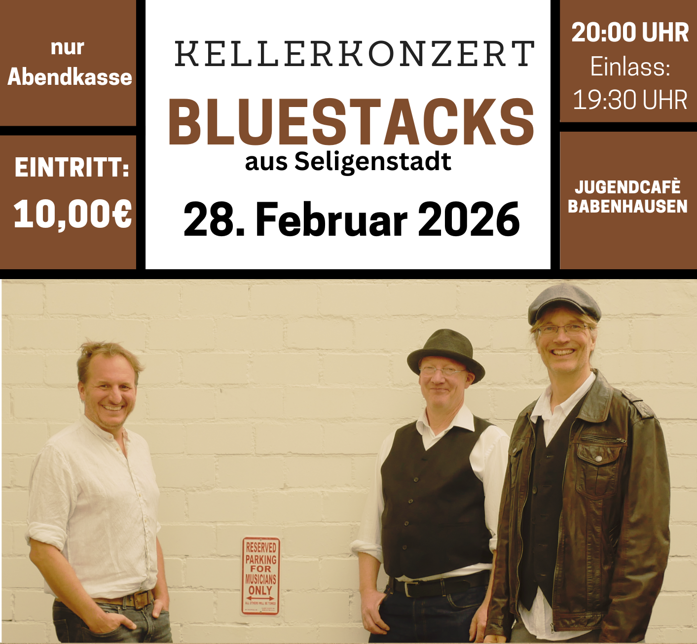 Den Auftakt macht am Samstag, 28. Februar 2026 ein Konzert im Keller des JUZ. Zu Gast ist das Powertrio „Bluestacks“, das tief in der Tradition der großen Bluestrios der 60er- [&hellip;]