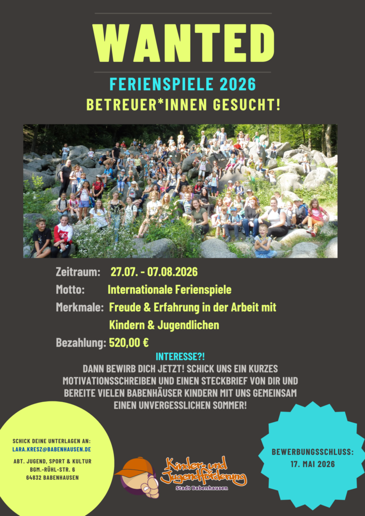 Betreuer*innen für die Ferienspiele gesucht!